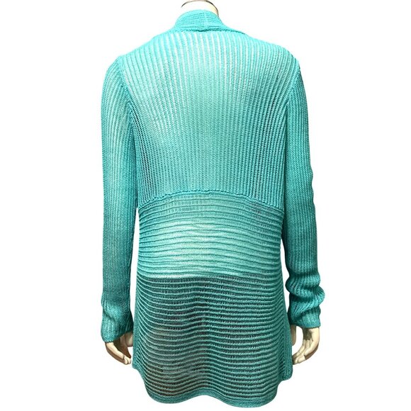 Chicos Open Front Sheer Knit Cardigan Lightweight Trendy Stylish Layering Piece - Picture 3 of 9